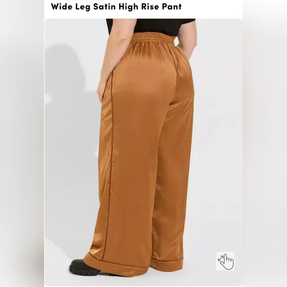 Torrid Wide Leg Satin Pants - Picture 4 of 5